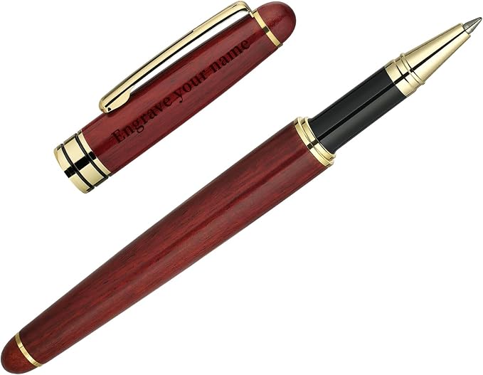 BEILUNER Luxury Personalized Wood Ballpoint Pen Writing Set, Rosewood-Elegant by BEILUNER