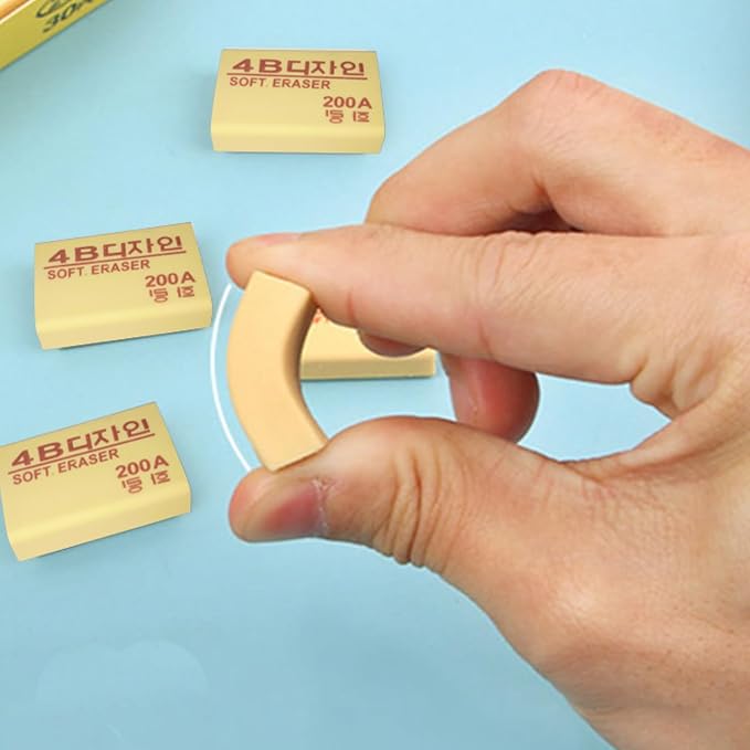 4B Erasers 15 Pack Pencil Erasers Yellow Erasers - Image 3