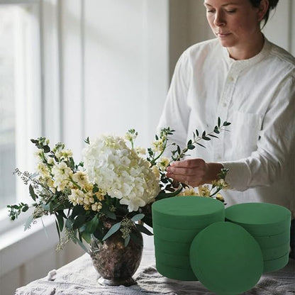 KIMOBER 10PCS 8" Large Round Floral Foam Bricks, Wet Green Foam Blocks - Image 4