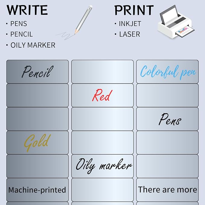 1" x 2-5/8" Address Labels- Matte Silver Mailing Labels Stickers - Image 4