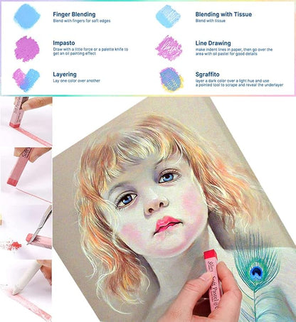 6pcs Square Black Soft Pastel Set, Professional Artist's Sketching Chalk - Image 6