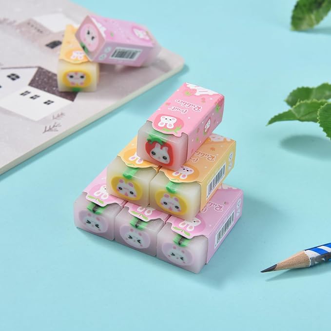 18 Pack Fruit Rabbit Jelly Erasers - Image 3