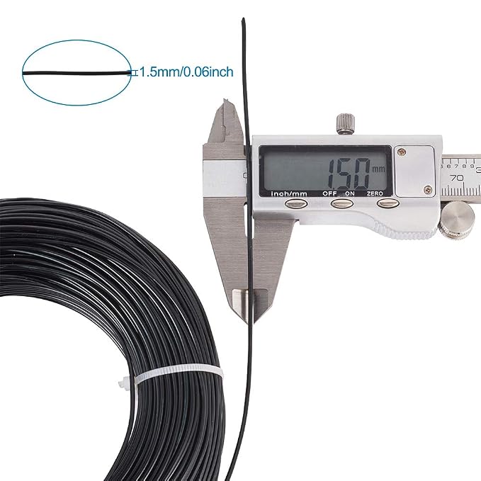 Fashewelry 328 Feet 15 Gauge Aluminum Wire Black Bendable Metal Craft Wire - Image 5