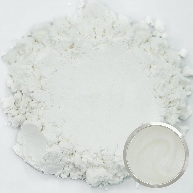Matio Mica Powder, 1.8oz/ 50g Diamond White Pearlescent Effect Mica Powder - Image 2