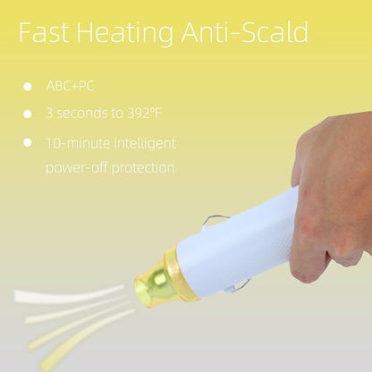 Heat Gun for Crafting, 110V 300W Handed Hot Air Gun, 3.28FT Ultra-Long Cable - Image 4