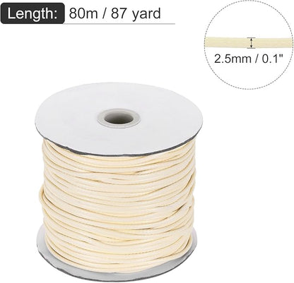 MECCANIXITY Waxed Cord 2.5mm Waxed Polyester Cord 87 Yard Wax String - Image 2