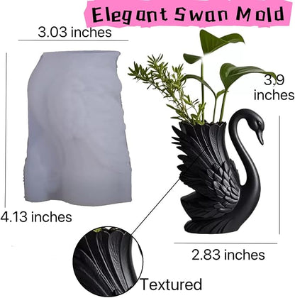 Animal Resin Molds Silicone 3D Cute Swan Epoxy Resin Plaster Candle Holder Wax - Image 2