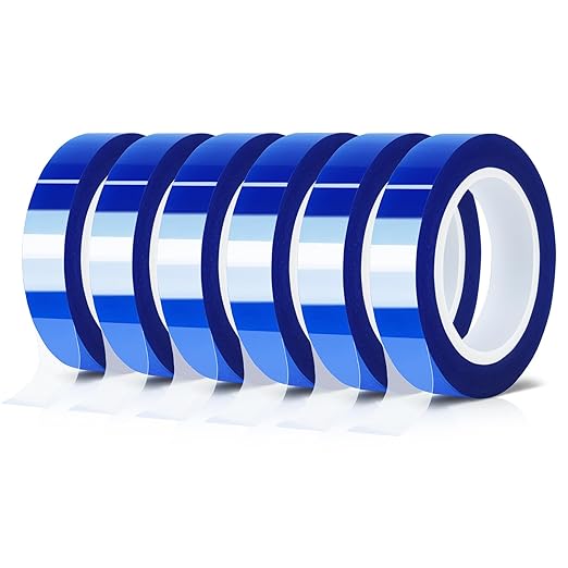 6 Rolls 10mm x16m Blue Heat Tape High Temperature Heat Resistant Tape Heat by MEBMIK