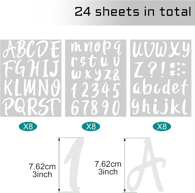 Outus 576 Pieces 8 Sheets Letters Stickers Self Adhesive Vinyl Letter Alphabet - Image 2