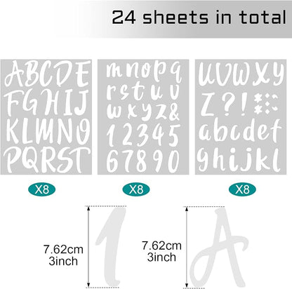 Outus 576 Pieces 8 Sheets Letters Stickers Self Adhesive Vinyl Letter Alphabet - Image 2