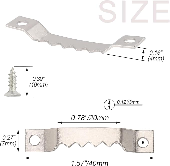 Small Sawtooth Picture Hangers 100 Pack Steel Sawtooth Hangers - Image 3