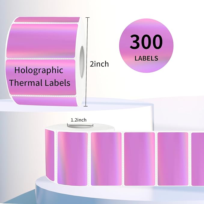 Direct Thermal Label 2x1 Inch- Barcode Labels- Holographic Thermal Sticker - Image 2