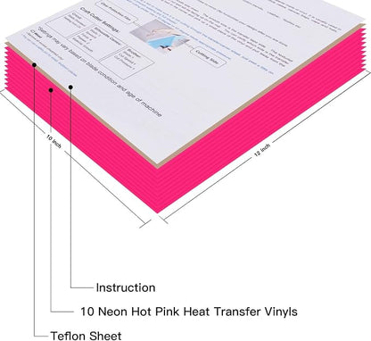 JANDJPACKAGING Neon Pink HTV Heat Transfer Vinyl - Image 6