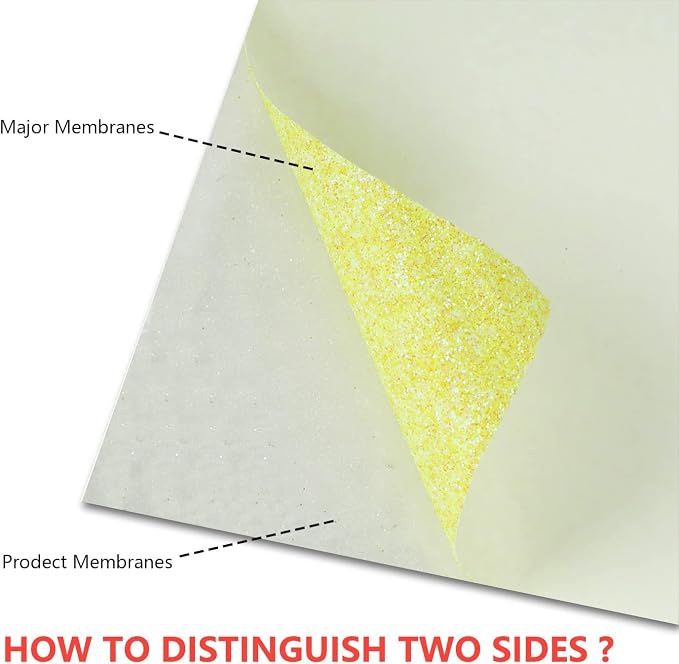 guangyintong Glow Glitter Light Yellow Heat Transfer Vinyl HTV Rolls, Glitter - Image 2