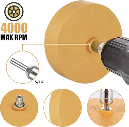 8 Pack Decal Remover Eraser Wheel, 3.5in Adhesive Remover Rubber Wheel Decal - Image 3