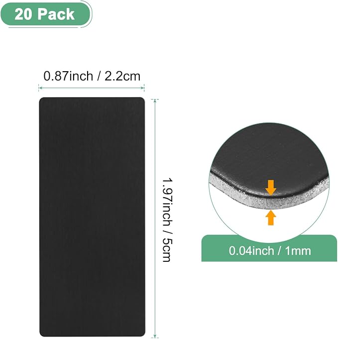 20-Pack Anodized Aluminium Laser Engraved Mount Metal Plate 2x1x0.04 Inch - Image 3