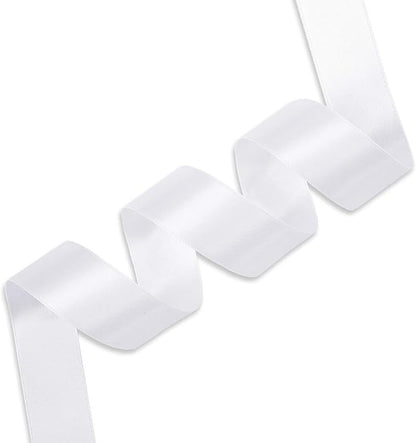 Satin Ribbon 1 Inch White Double Faced - Image 2