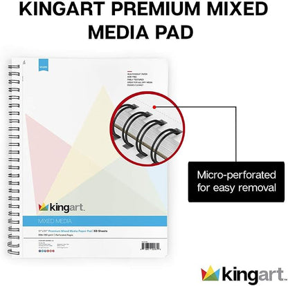 KINGART Mixed Media Sketchbooks, 11 x 14 Inches, 98lb/160gsm Acid-Free Paper - Image 4