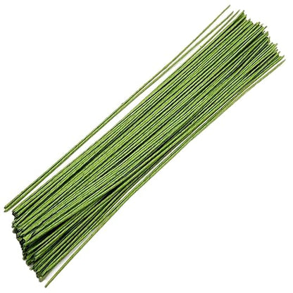 HAHIYO 18Gauge Dark Green Paper-Wrapped Metal Floral Wire 14 Inches, 70 Pack by HAHIYO