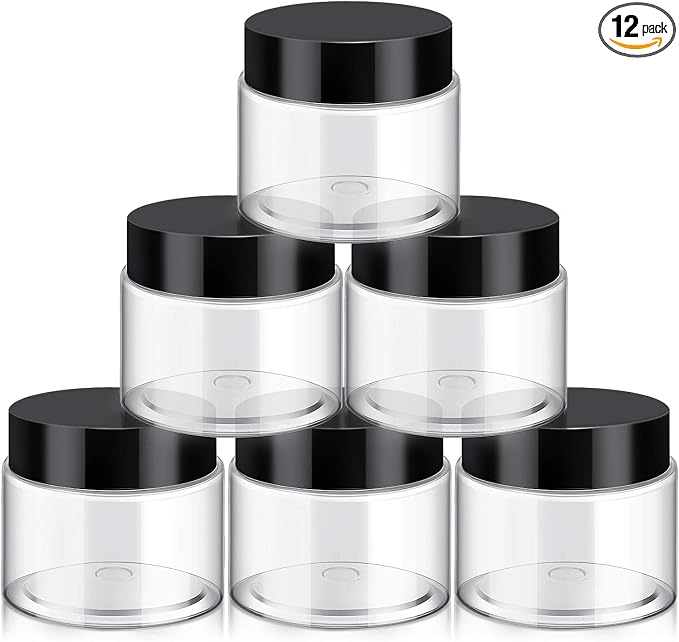12 Pack 7 oz Plastic Container Jars by SATINIOR