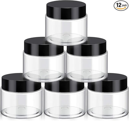 12 Pack 7 oz Plastic Container Jars by SATINIOR
