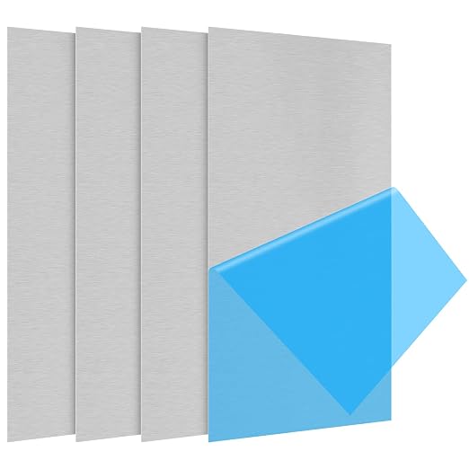 4Pack 5052 H32 Thin Aluminum Sheet Metal 6 x 12 x 0.012 Aluminum Plate Covered by Lswteiz