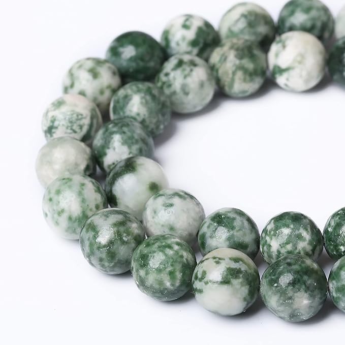 45pcs 8mm Natural Green Spot Stone Stone Beads - Image 4
