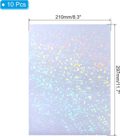 PATIKIL 11.7x8.3" Holographic Sticker Paper, 10Sheets A4 Polypropylene - Image 2