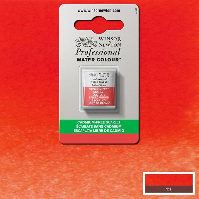 Winsor & Newton Professional Watercolor, Half Pan, Cadmium-Free Scarlet - Image 6