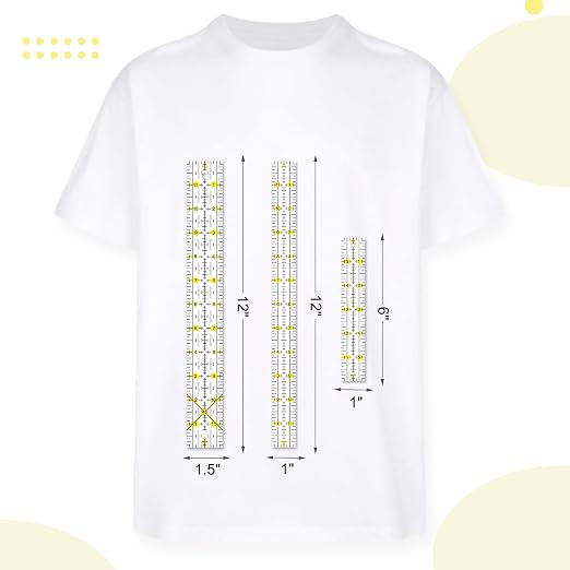 Quilting Ruler, 8 Piece Acrylic Quilting Templates, Sewing Ruler, Fabric - Image 5