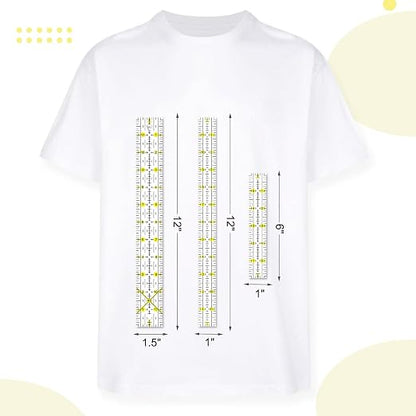Quilting Ruler, 8 Piece Acrylic Quilting Templates, Sewing Ruler, Fabric - Image 5
