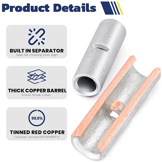 Haisstronica Non Insulated Butt Connectors Kit 420pcs Butt Connectors - Image 4