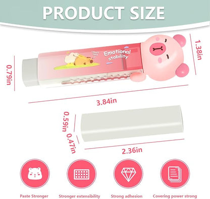 3Pcs Retractable Pencil Erasers, Cute Erasers, Kawaii Capybara Eraser, Suitable - Image 4