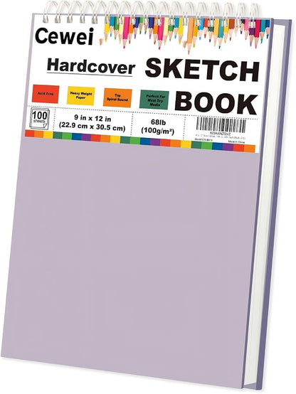 Cute Sketch Book for Kids Ages 8-12 Girls, 1 Pack-100 Sheets Purple Sketch Book - Image 8
