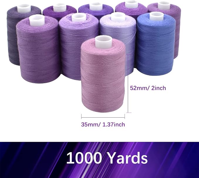 Sewing Thread 10 Color Sewing Industrial Purpose 1000 Yards Per Spool 40S/2 - Image 2