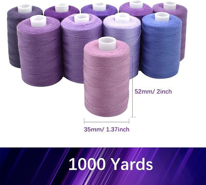 Sewing Thread 10 Color Sewing Industrial Purpose 1000 Yards Per Spool 40S/2 - Image 2