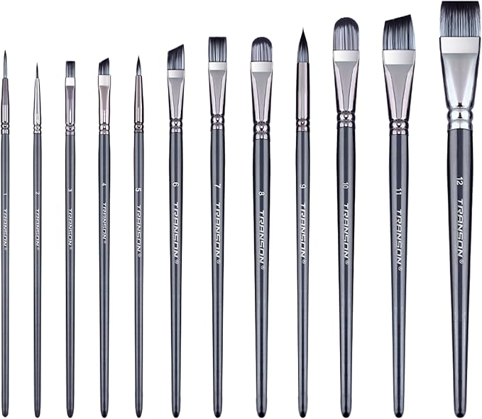 Transon Artist Paint Brush Set of 12 by Transon