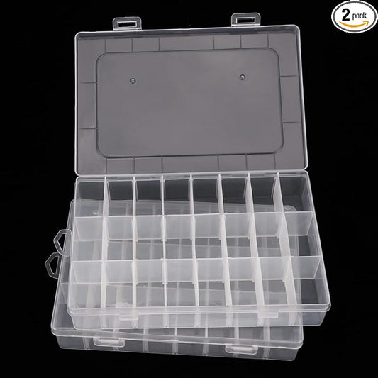 2 Pack 24 Grids Plastic Organizer Box Container Craft Storage Box by Nextexplore