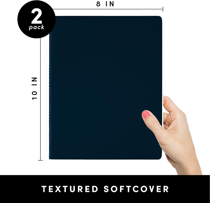 PAPERAGE Soft Cover Blank Journal Notebook, 2 Pack, 100 Pages, Large 7.5 inches - Image 2