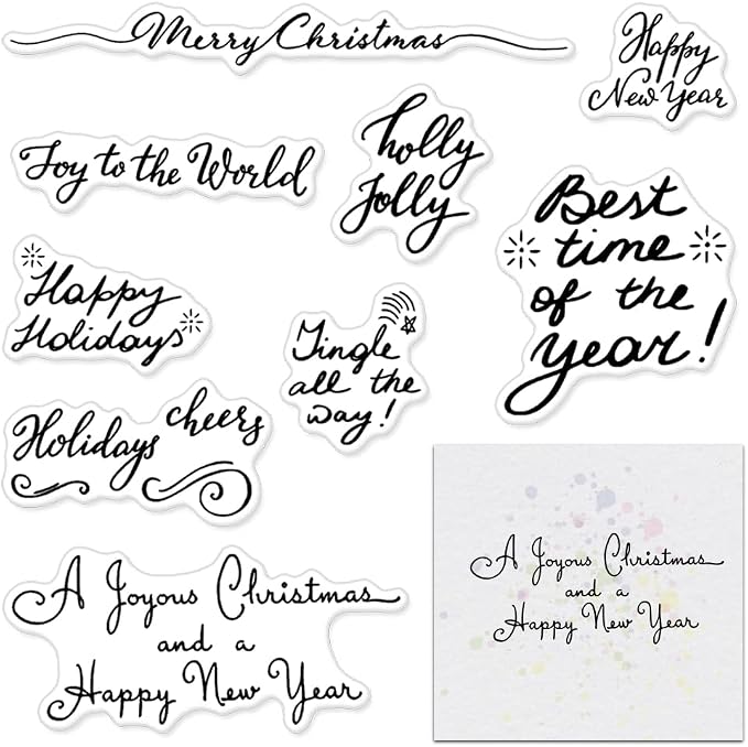 Merry Christmas Clear Stamps for Card Making and Photo Album Decorations by ABTOLS