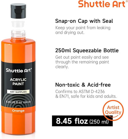 Shuttle Art 12 Colors Acrylic Paint, 250ml/8.45oz Bottles Acrylic Paint Set - Image 5