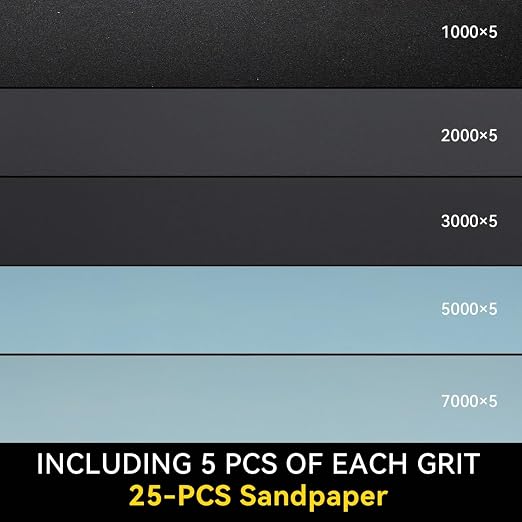 25-Piece Fine Sandpaper Set 1000/2000/3000/5000/7000 Grit Wet Dry Sandpaper - Image 2