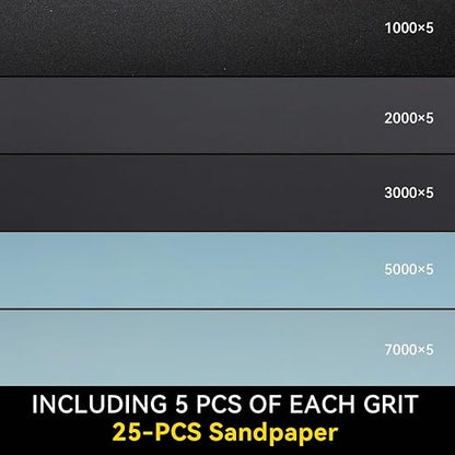 25-Piece Fine Sandpaper Set 1000/2000/3000/5000/7000 Grit Wet Dry Sandpaper - Image 2