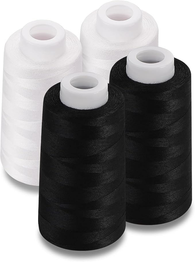 Serger Thread 4 Cones 3000 Yards Each Spool All Purpose Polyester Thread 40S/2 by StiVerse