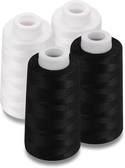 Serger Thread 4 Cones 3000 Yards Each Spool All Purpose Polyester Thread 40S/2 by StiVerse