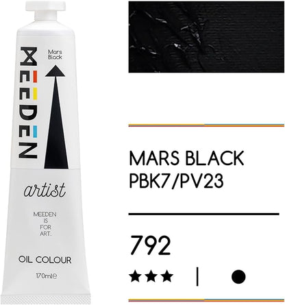 MEEDEN Artist Grade Oil Paint: Mars Black - 170ml/5.7oz Tube - Professional Art - Image 2