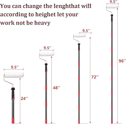 Multi-Function Paint Roller Kit - 72in Stainless Steel Pole - Image 2