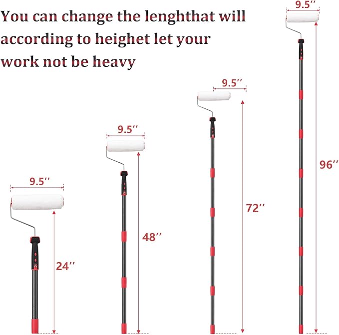 Paint Roller Extension Pole, 96inch Brush kit Multi-Function Paint Roller kit - Image 2