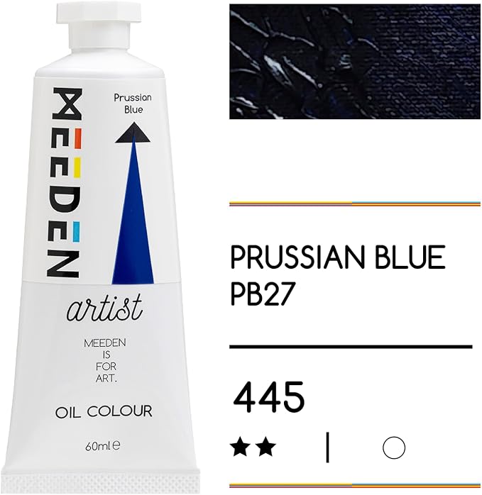 MEEDEN Artist Grade Oil Paint: Prussian Blue - 60ml/2oz Tube - Professional Art - Image 2