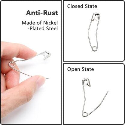 120Pcs Curved Safety Pins Size 2, 1.5" / 38mm Quilting Basting Pins, Bent - Image 3